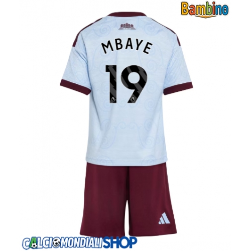 Maglie da calcio Aston Villa Ibrahim Mbaye #19 Terza Maglia Bambino 2026-27 Manica Corta + Pantaloni corti)